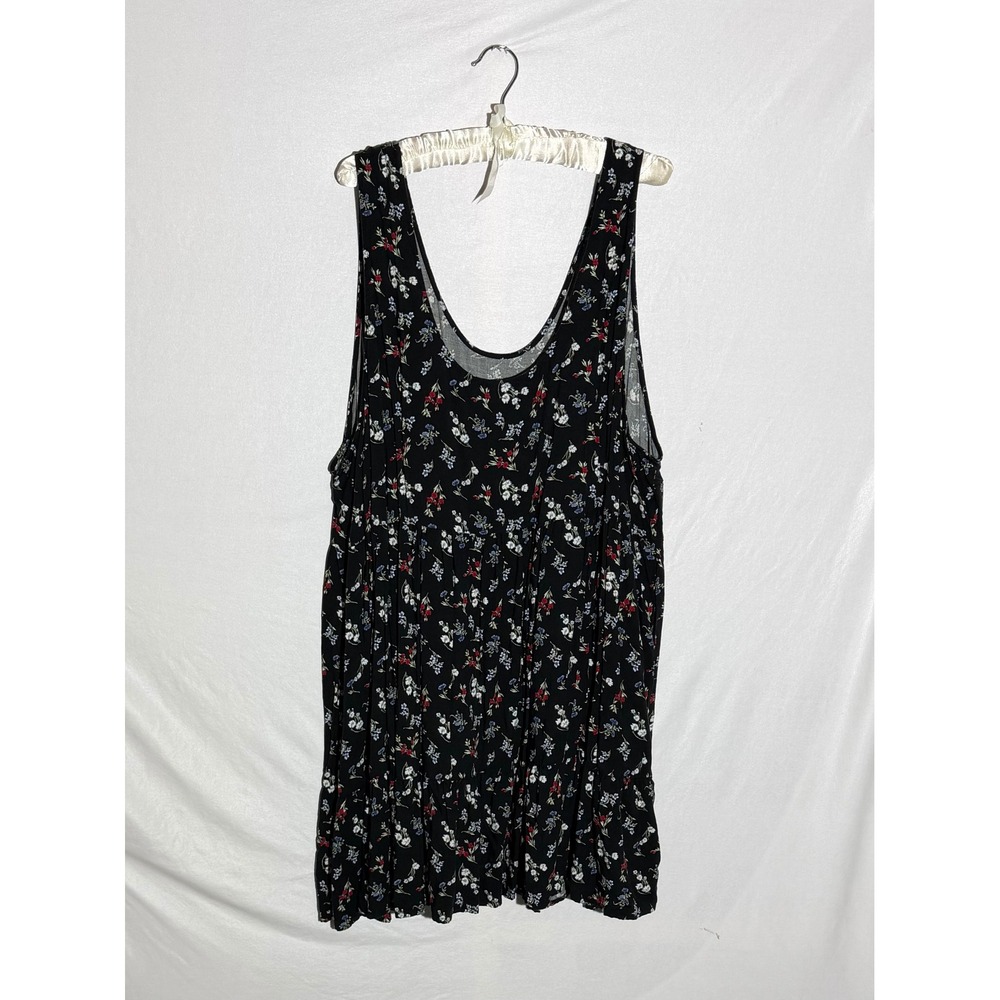 Torrid Black Floral Sleeveless Tiered Tank Mini Dress Plus Size 5 Pockets GUC - Picture 8 of 8